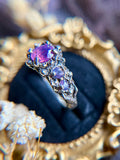 Milk Sapphire Crown Sterling Silver Ring Size 6.5