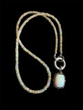 Ethiopian Opal Beaded Sterling Silver Necklace