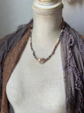 Faceted Spinel & Baroque Fresh Water Pearl Sterling Silver Beaded Necklace