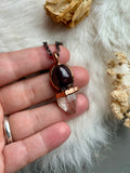 Star garnet & Raw Topaz Copper Necklace