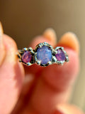 Milk Sapphire Sterling Silver Ring Size 6.5