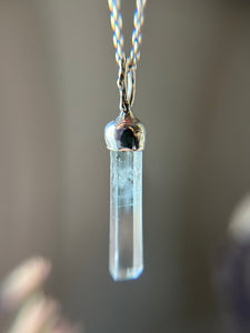 Raw Sigar Valley Aquamarine Sterling Silver Necklace