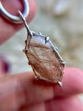 Rutile/ Garnet/ Smokey Quartz Beaded Sterling Silver Necklace