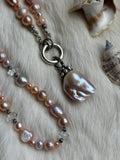 Baroque Pearl Beaded Sterling Silver Necklace