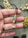 Black Sunstone & Clear Quartz Copper Necklace