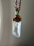 Clear Quartz & Green Tourmaline Copper Necklace