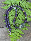 Amethyst/ Black Tourmaline In Quartz/ Smoky Herkimer Diamond Copper Necklace