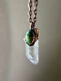 Clear Quartz & Tibetan Turquoise Copper Necklace