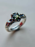 Madagascar Sapphire Sterling Silver Ring Size 6.75