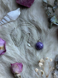 Charoite Orb Sterling Silver Necklace