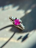 Pink Sapphire Sterling Silver Ring Size 7