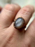 Grey Moonstone Copper Ring Size 10
