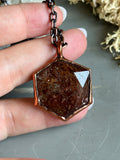 Copper Rutile Hexagon Copper Necklace