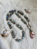 Baroque Pearl Beaded Serling Silver Necklace