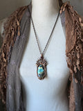 Labradorite/ Quartz/ Faceted Garnet Copper Necklace