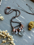 Clear Quartz & Tourmaline Copper Necklace
