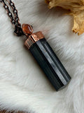 Black Tourmaline & Sunstone Copper Necklace