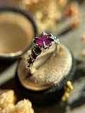 Pink Sapphire Sterling Silver Ring Size 7