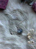 Labradorite Orb Sterling Silver Necklace
