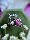 Pink Tourmaline Sterling Silver Ring Set Size 6