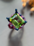 Ludwigite Peridot Bespoke Custom Ring