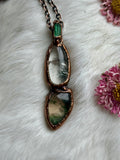 Garden Quartz & Green Tourmaline Copper Necklace