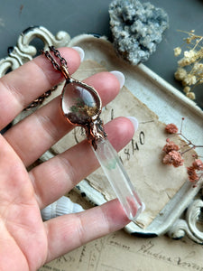 Garden Quartz & Green Phantom Quartz Point Necklace