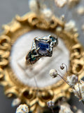 Green and Blue Madagascar Sapphire Sterling Silver Ring Size 6