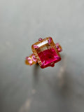 Bicolor Tourmaline & Pink Sapphire Bespoke Custom Ring