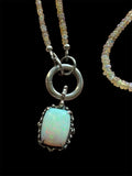 Ethiopian Opal Beaded Sterling Silver Necklace