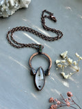 Rare Hollandite In Quartz With Tourmaline Copper Necklace