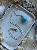 Larimar Orb Sterling Silver Necklace