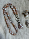 Baroque Pearl Beaded Sterling Silver Necklace