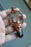 Green Tourmaline/ Garden Quartz Copper Necklace