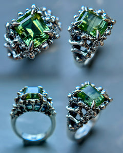 Peridot Sterling Silver Ring Size 7