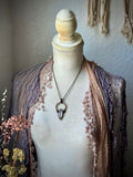 Rare Hollandite In Quartz With Tourmaline Copper Necklace