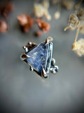 Rare Dumortierite In Quartz Sterling Silver Ring Size 6.5