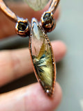 Moldavite/ Star Rutile/ Raw Hessonite Garnet/ Hypersthene Copper Necklace