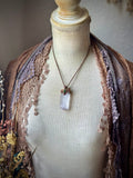 Raw Kunzite With Pink Tourmaline & Raw Tourmaline Copper Necklace
