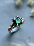 Green Tourmaline Sterling Silver Ring Size 6