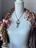 Chrysoprase/ Herkimer Diamond/ Green Tourmaline Copper Necklace