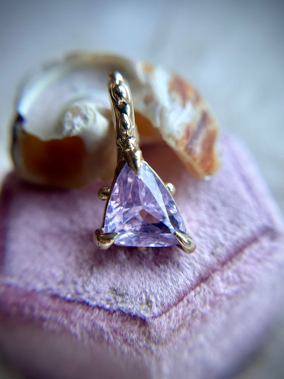 Faceted Kunzite 14k Solid Gold Pendant
