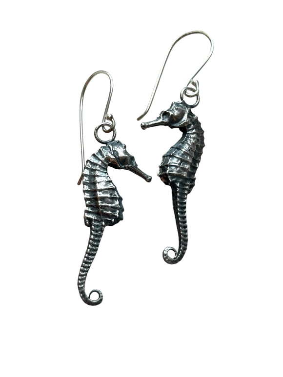 Sea Horse Sterling Silver Earrings