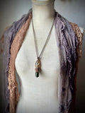 Brazilian Green Tourmaline/ Imperial Topaz/ Star Rutile/ Raw Hessonite Garnet Copper Necklace