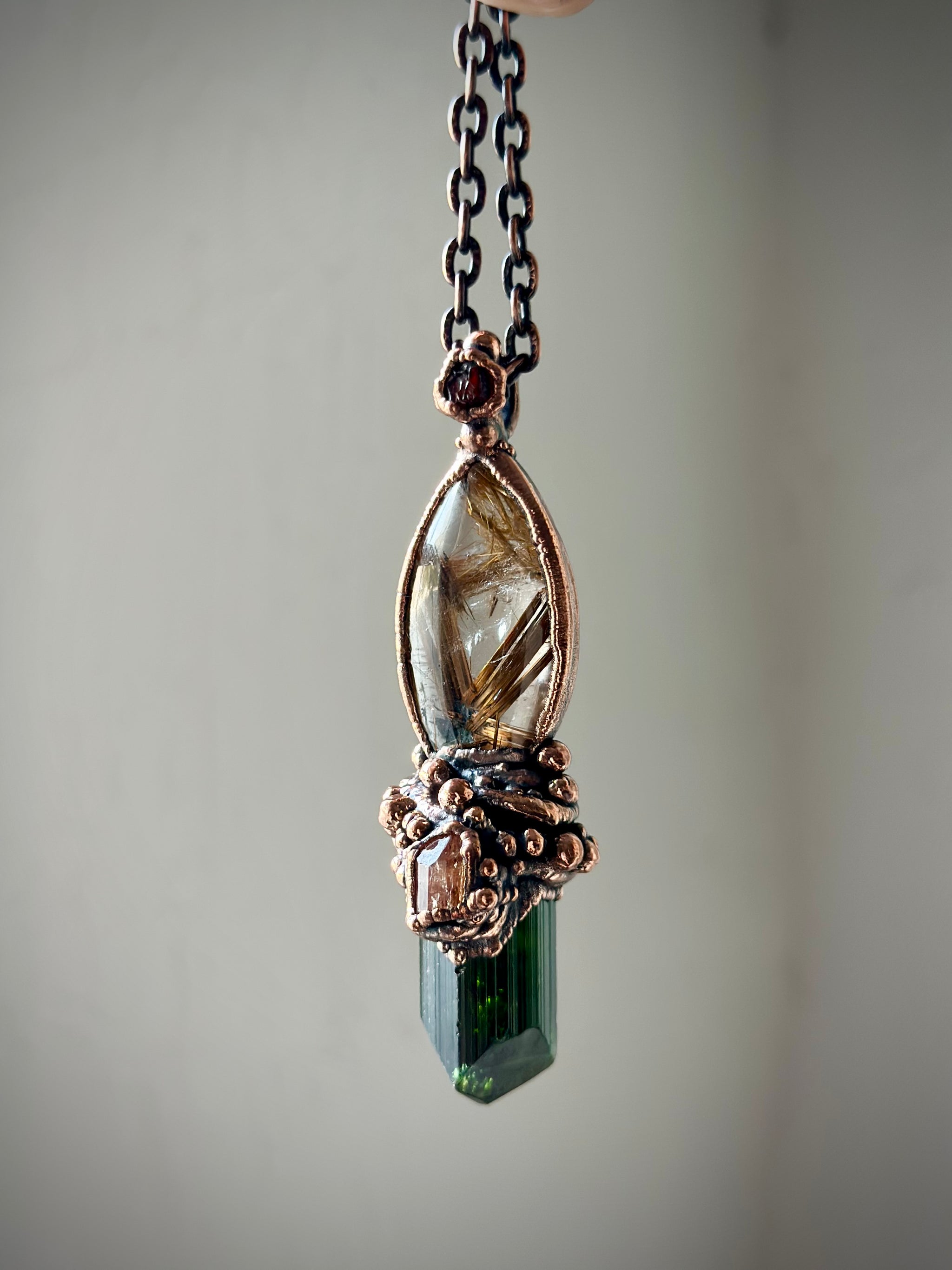 Brazilian Green Tourmaline/ Imperial Topaz/ Star Rutile/ Raw