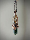 Brazilian Green Tourmaline/ Imperial Topaz/ Star Rutile/ Raw Hessonite Garnet Copper Necklace