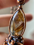 Brazilian Green Tourmaline/ Imperial Topaz/ Star Rutile/ Raw Hessonite Garnet Copper Necklace