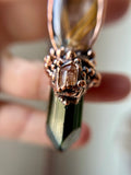 Brazilian Green Tourmaline/ Imperial Topaz/ Star Rutile/ Raw Hessonite Garnet Copper Necklace