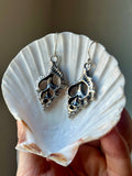 Sea Shell Slice Sterling Silver Earrings
