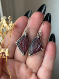 Carved Pink Rubellite Tourmaline Sterling Silver Earrings